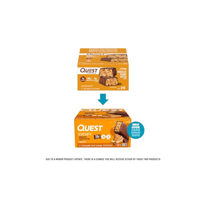 Quest Nutrition Crispy Chocolate Peanut Butter Hero Protein Bar, 18g
