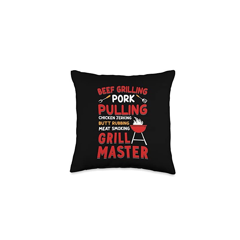 Pork Pulling Butt Rubbing Grillmaster Funny BBQ Throw Pillow