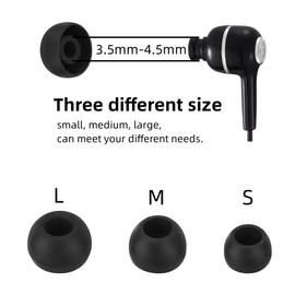 SNHTLS Silicone Earbud Tips Replacement Earbuds Tips Fit for in-Ear Headphones (Inner Hole 3.8mm-5.5mm) - 9 Pairs S