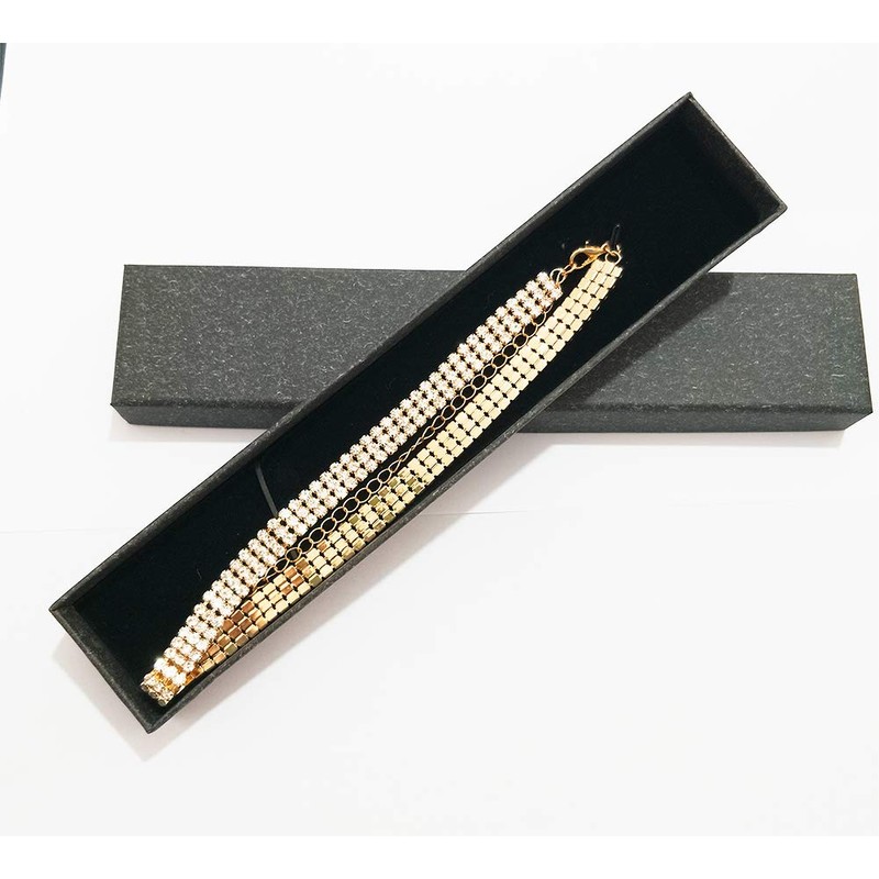 EFTOM Rhinestone Necklaces for Women 14K Gold Plated Diamond Choker