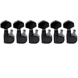 Musiclily Pro 6-in-line 2-pin guitar machine heads set for Squier Strat style electric guitar, black