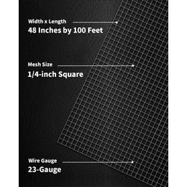 Nueve Deer Hardware Cloth 1/4 inch Mesh 48" x 100' 23-Gauge