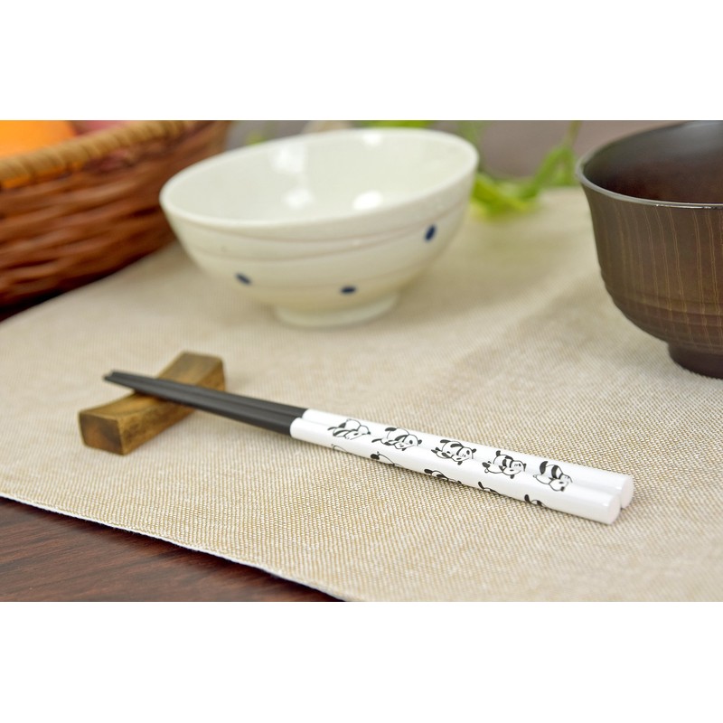 Aoba Children's Chopsticks, Dishwasher Safe, Natural Wood, Painted, Panda, 7.1