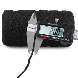G2PLUS Black Cotton String Twine, 100M Gift Wrapping Bakers String, 2MM Handicrafts Decorative Cord Twine for DIY Gift Decorations