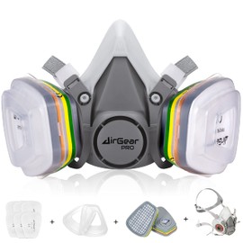 AirGearPro M-500 Respirator Mask with Filter ABEK1-P2, Gas Mask, Dust Filter for Painting, Work, Grinding, Fine Dust