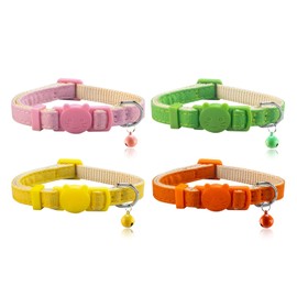 Yizepet Cat Collars with Bells, Breakaway Kitten Collar, Cute Kitty Collar in 4 Pack, Pet Supplies Accessories