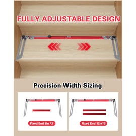 Adjustable Stair Jig (17.9"-58.9") – Stair Measuring Tool Stair Tread Template Tool & Tread Depth Gauge for Woodworking, scribing, and Flawless Stair installs – Easy, Precise, Adjustable