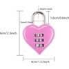 Pink Combination Lock, Heart Shape 3 Digital Password Padlock, Mini