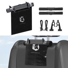 Roller Type Trash Can, Car Trash Bag Hanging with Phone Holder Mount, Aluminium Alloy Rotating Store Design Car Trash Can Bin, Waterproof Car Trash Can with Bag for Car, Travel and Camping (Gray)