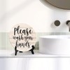 Round Please Wash Your Hands, Light Wood Color Bathroom Table