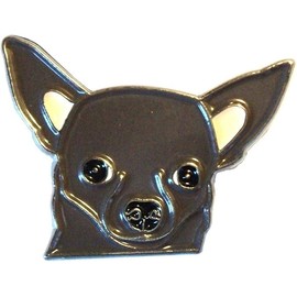GBJUK Grey Colour Chihuahua Dog Enamel Pin Badge Lapel