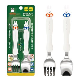 EDISONmama Fork & Spoon Set, 1.5 Years Old and Up, Miffy