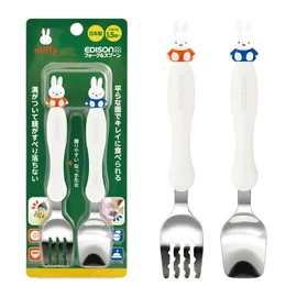 EDISONmama Fork & Spoon Set, 1.5 Years Old and Up, Miffy