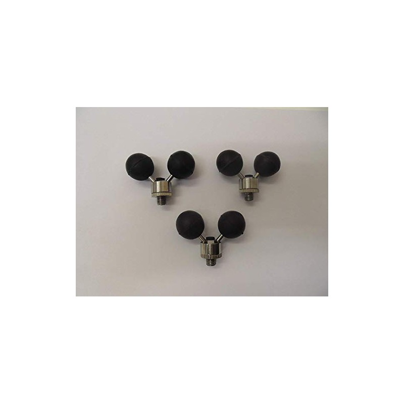 3 x Twin Rubber Ball & Stainless Steel Rod Butt