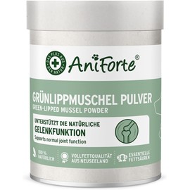 AniForte Green Lipped Mussel for Dogs and Cats 100g Powder - 100% Natural Joint Supplement with Glucosamine, Lipids, Omega-3 Fatty Acids, Minerals and Amino Acids