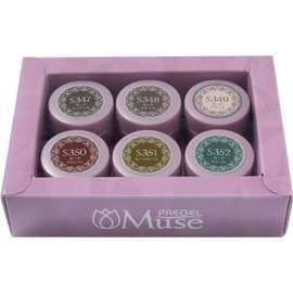 PREANFA PREGEL Muse Mode Series, Set of 6 Colors, Gel Nails, 0.1 oz (3 g) x 6 Pieces