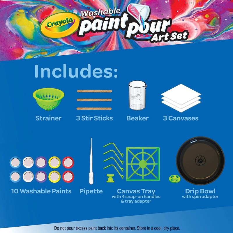Crayola Washable Paint Pour Set, 20pc Paint Set, Gift for