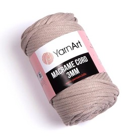 YarnArt Macrame Cord 3mm - Macrame Rope for Crafting, Knotting, Wall Hangings, and Home Decor - 60% Cotton 40% Viscose & Polyester, Soft and Durable (753-LIGHT Brown)