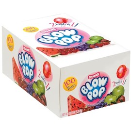 Tootsie Roll Charms Blow Pops, Assorted Flavors, 100-Count, 4lb 1oz Box