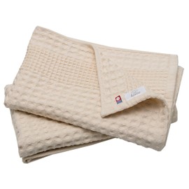 Imabari Towel, Certified Bath Towel, Hiorie, Waffle Towel, Set of 2, Beige, Made in Japan, Quick Drying, Kitchen Towel, Imabari Brand, Cotton, 100% Cotton