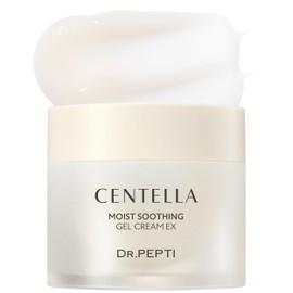 dr.pepti Centella Moist Soothing Gel Cream EX - Korean Face Moisturizer Cooling Hydrating for Sensitive Irritated Skin - Hyaluronic Acid Peptides Ceramide Makeup Booster Cream, 2.37 fl.oz.