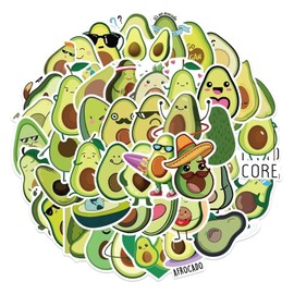 Alomia Stickers y Pegatinas de Vinilo 50 Pack. Pegatinas con diseños Únicos para Electrónicos, Laptops, Patinetas, etc. Calcomanias Decorativas. Estampas decorativas de alta Calidad HD Aguacate)