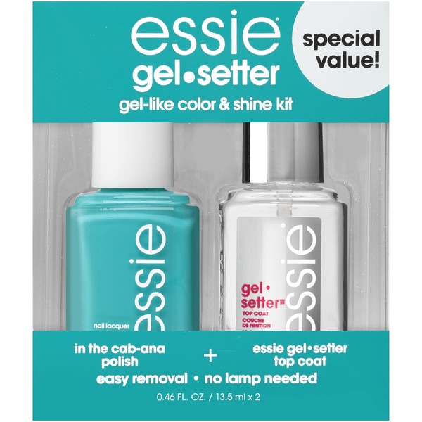 essie Gel Setter Nail Polish Kit, Aqua Blue Nail Polish