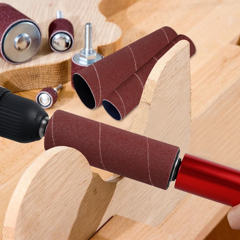 KTZCTPCA Drum Sander Set, Portable Rubber Sanding Drum Spindle Sander
