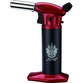 Smoxy Vulcan Kitchen Food Torch for Creme Brulee, Baking, Desserts and Searing- Butane Torch Lighter, Blow Torch for Cooking with Lock and Adjustable Flame (Butane Gas Not Included) (Red)
