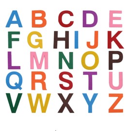 6.5cm Felt Letter Stickers, 52 Pieces Self-Adhesive Foam Letters Felt Alphabet Stickers A-Z for Decoration Arts and Crafts - 8 Assorted Colors