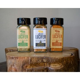 Saint Lucifer, Triple Combo Pack, 3x 2.4 oz | Habanero, Jalapeño, and Seafood Seasonings, Made In The USA, Gluten Free, Sugar Free, Vegan, Vegetarian