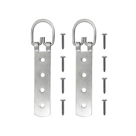 PHS Extra Large Heavy Duty D-Ring Picture Hangers - 2 Pack with Screws - D Hooks for Picture Hanging - 200 lb Capacity - 6.5" Steel Strap Hangers for Frames & Mirrors