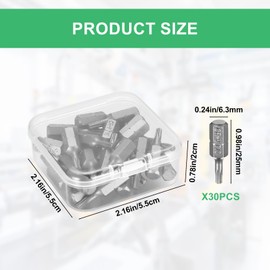 for Torx Bit, 30 Pcs T10 Torx Screwdriver Star Bit Set, Length 25mm Precision Security Bits, (6.3 mm) 1/4" Hex Drive Hex Shank Bits Set for Electronic Repair Tools