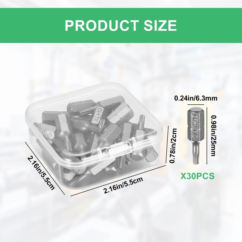 for Torx Bit, 30 Pcs T10 Torx Screwdriver Star Bit