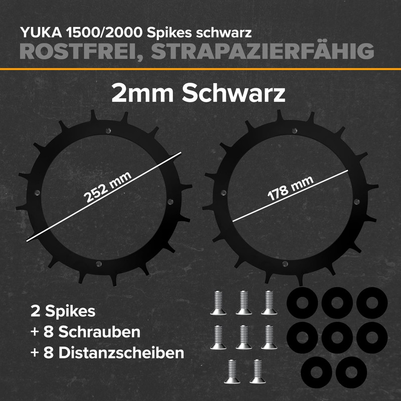ROBO CLAWS Spikes for MAMMOTION YUKA 1000/1500/2000/3000 - Black Anodised