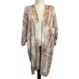 TIME AND TRU SNAKE PRINT KIMONO Open Front Knee Length Robe/Cover Sz L/XL