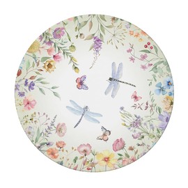 artslion Outdoor Round Tablecloth with Elastic Band 44In-110cm Elastic Garden Tablecloth with Dragonfly Pattern