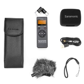 Saramonic Handheld Recorder w/Stereo X/Y Cond. Mics, 8GB Card, Furry & Foam Windscreen, Case, More (SR-Q2)
