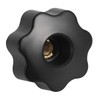 Laroal 10 PCS Star Knob M12 Black Plastic Through Hole
