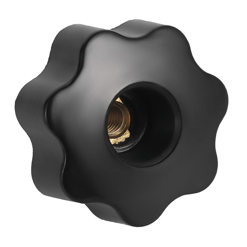 Laroal 10 PCS Star Knob M12 Black Plastic Through Hole