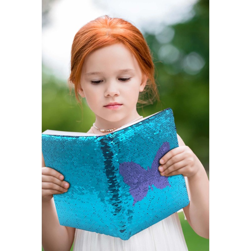 A5 Notebook Kids Journal Notebooks Sequins Diary Notebook Stationery for