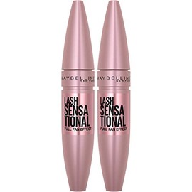 Maybelline New York - Máscara lavable Maybelline Lash Sensational, Blackest Black, 2 unidades                                                         