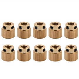 3D Printer Accessories High Quality Brass Drive Gear, 10 Pieces Mk8 Extruder Gear for Mk7 Mk8 Extruder 26/40 Teeth (40 Tooth)