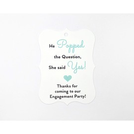 24ct Engagement Party Tags, He Popped The Question, Favor Hang Tags (EC-081-GM)
