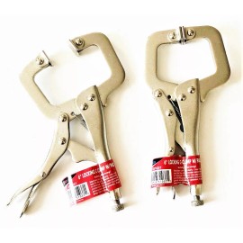 ATE 2 ATE PRO 6" LOCKING VISE C CLAMP PLIERS W/FLEX PADS GRIPS WELDING 31037