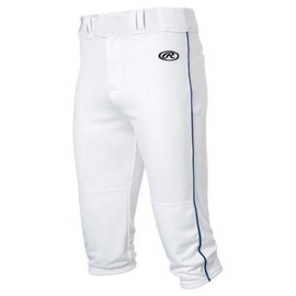Rawlings Launch Series Game/Practice Baseball Pant, Adult, Piped, Knicker, White/Navy, Medium