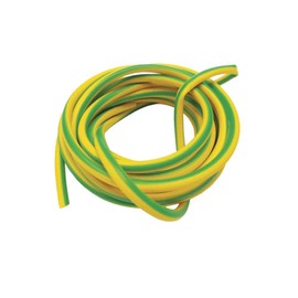 KafTon PVC Sleeving Electrical Wire Cable Earth Green and Yellow Blue Brown Black (4mm, Green/Yellow)