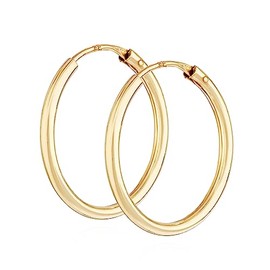 NKlaus Pair of Hoop Earrings 333 Yellow Gold 8 Carat Women's Gold Earrings Round Earrings, Yellow Gold