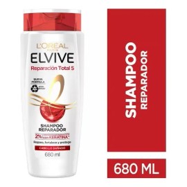 Shampoo Reparación Total 5 680ml Elvive Repara Fortalece Y Protege