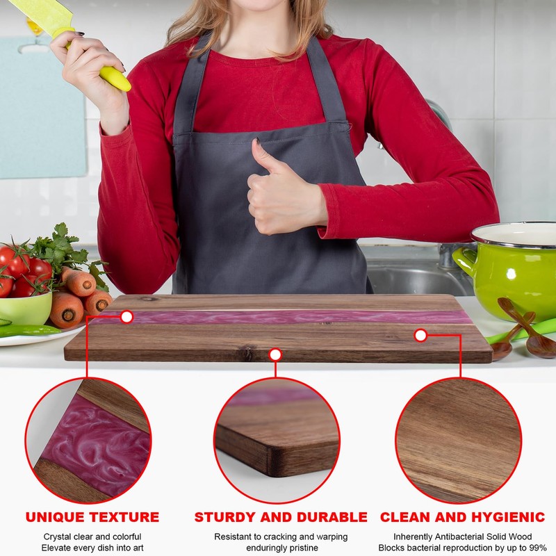 maudibozz Resin Cutting Board, Handmade Cutting Board suitable for Steak,